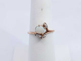 Opal & Diamond Ring In 10k Yellow Gold 2.4 Grams Size 6.5 Eb0824rxsa