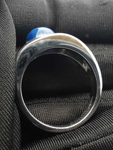 Star Sapphire, Diamond, & 10k White Gold Statement Ring 13.8 Grams Size 10.75 Fw0526crrdu