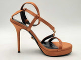 Versace Medusa '95 Satin Sandals 115 Mm Brown Size 37 Aa0825lzxsa