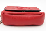 Gucci Red Leather Soho Flap Chain Crossbody Bag Eb0826wxzsa