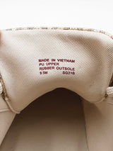 Michael Kors Poppy Sneakers In Vanilla Logo Coated Canvas Size 9.5 Fw0226wrdu