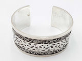 Lois Hill 0.925 Sterling Silver 73.1g Wide Cuff Bracelet 6.5 In Do0724wxdu