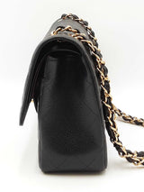 Chanel Jumbo Double Flap Bag In Black Quilted Caviar Leather Fw0725prxzdu