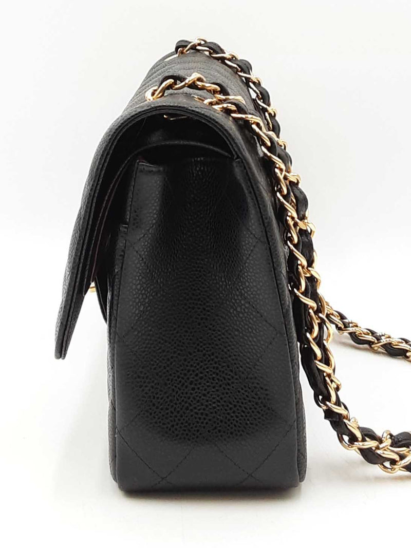 Chanel Jumbo Double Flap Bag In Black Quilted Caviar Leather Fw0725prxzdu