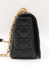 Christian Dior Caro Large Shoulder Bag In Black Quilted Calfskin Fw1225lxzxdu