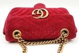 Gucci Hibiscus Red Velvet Marmont Matelasse Crossbody Eb0726oxzdu