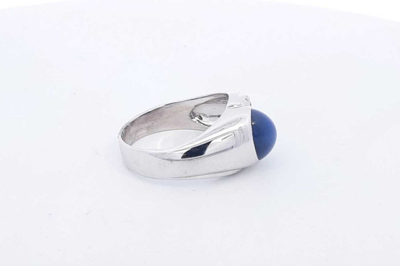 14k White Gold Blue Stone Ring 10.35 Grams Size 11. 5 Eb0324opxsa