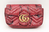 Gucci Mini Marmont Gg Red Snakeskin Leather Shoulder Bag Eb0225rxzsa