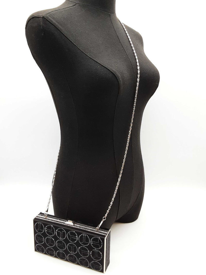 Judith Leiber Black Satin Swarovski Jl Monogram Case Crossbody Bag Do0825oxzde