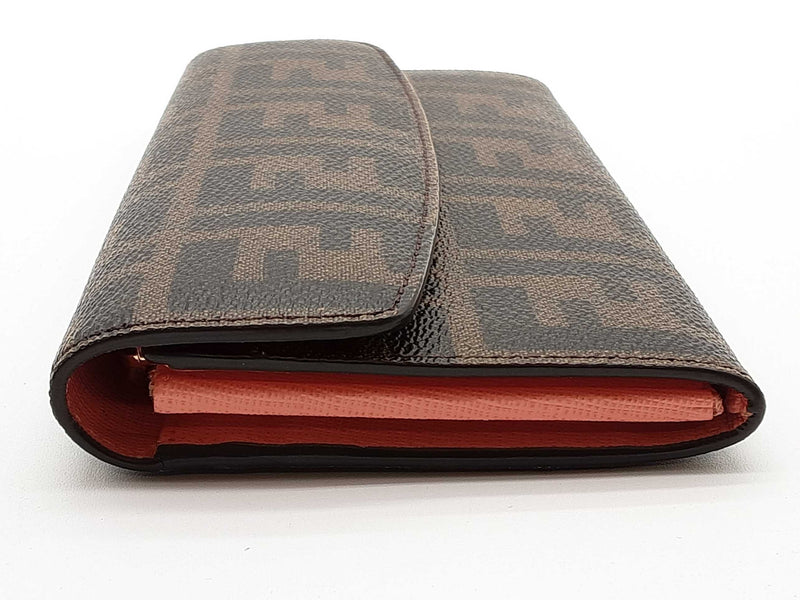 Fendi Zucca Tobacco Brown Logo Coated Canvas Wallet Do0325lcrde