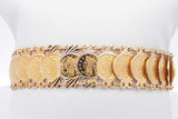 18k Yellow Gold Coin Style Link Bracelet 26.9 Grams 7 Inch Eb0426oxxzsa