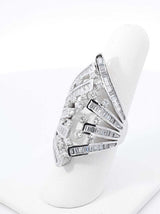 6.54 Cttw Diamond & 18k White Gold Cocktail Ring 9.6 Grams Size 7 Fw0826ccrdu