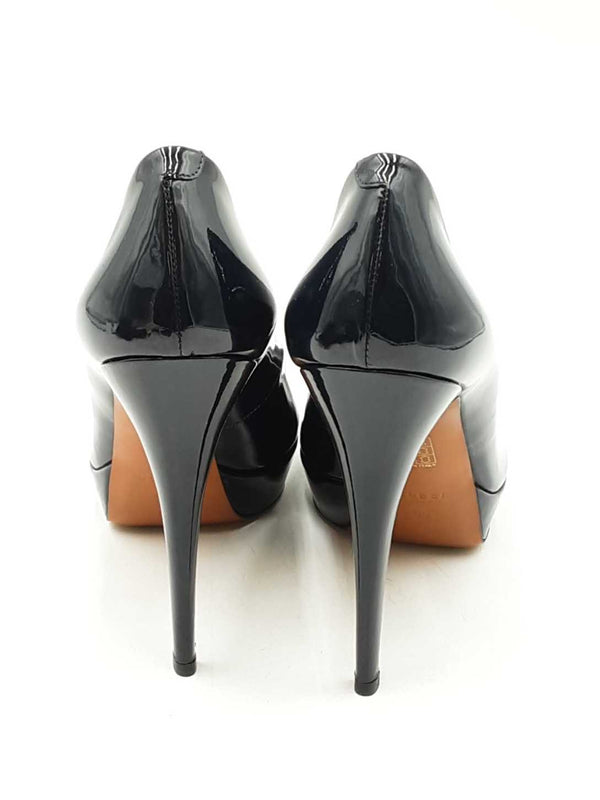 Gucci Navy Blue Patent Leather Platform Pumps Size 39 Eb0825lxzdu