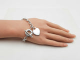 Tiffany & Co. Heart Tag Toggle Bracelet In Sterling Silver 35.8 Grams 8 Inch Fw0726lxzdu