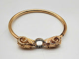 14k Yellow Gold 17.2g Ram Head Bangle Bracelet 6.25 In Do0125erxde