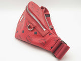 Mcm Fursten Candy Red Visetos Coated Canvas Belt Bag Do0925crde