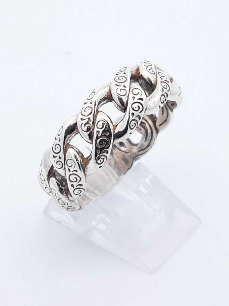 Konstantino Sterling Silver Carved Curb Link Ring 9.1 Grams Size 12 Fw0425pxdu