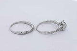 0.31cttw Lab Grown Diamond Wedding Set In 10k White Gold 4.5g Size 8 Eb0926ocrsa