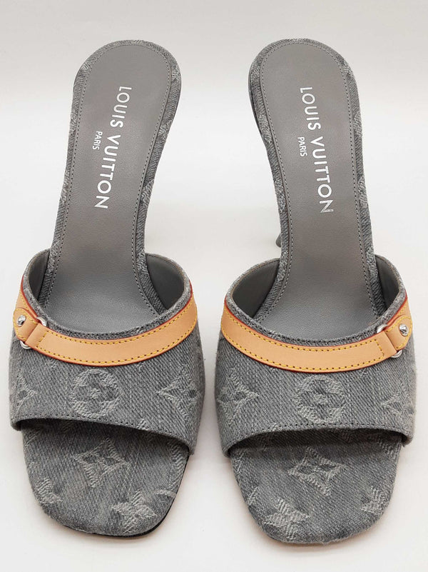 Louis Vuitton 6 Am Mule Gray Monogram Denim Heels Size Eu 40 Do0725wxzde