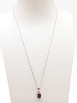 Red Garnet 0.925 Silver 4.5g Necklace Stud Earrings Ensemble Do0925lide