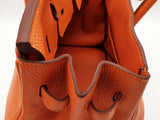 Hermes Birkin 35 Orange Clemence Palladium Hardware Handbag Do0825lxzxzde