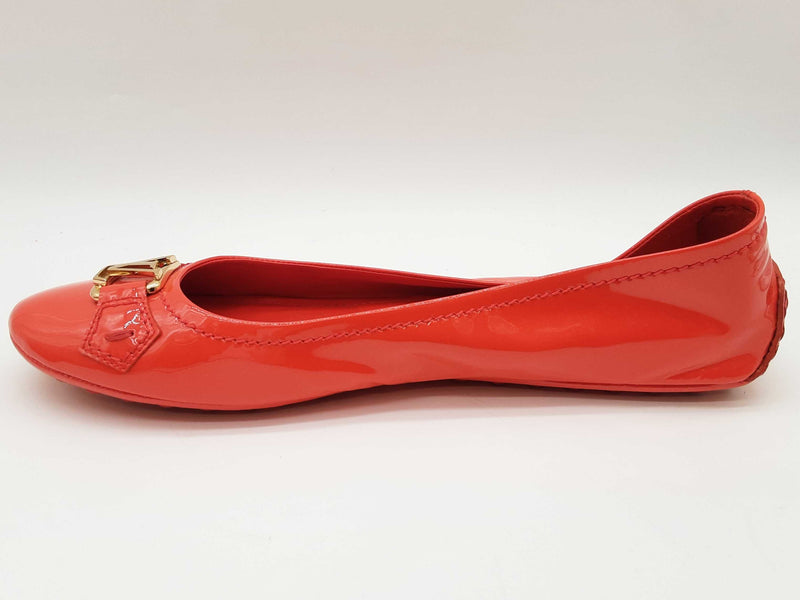 Louis Vuitton Red Orange Patent Leather Flats Size Eu 39.5 Do0925oxzde