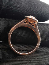 0.24 Cttw Diamond & 14k Rose Gold Double Halo Ring 4.1g Size 6.75 Fw0426woxdu