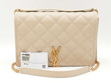 Yves Saint Laurent Becky Shoulder Bag In Beige Quilted Leather Fw1225ixzdu
