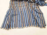 Louis Vuitton Monogram Madras Etoile Blue Brown Plaid Cotton Scarf Do1225wxzde
