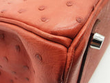 Hermes Birkin 30cm Brique Red Ostrich Palladium Hardware Handbag Do0626lrxzxde