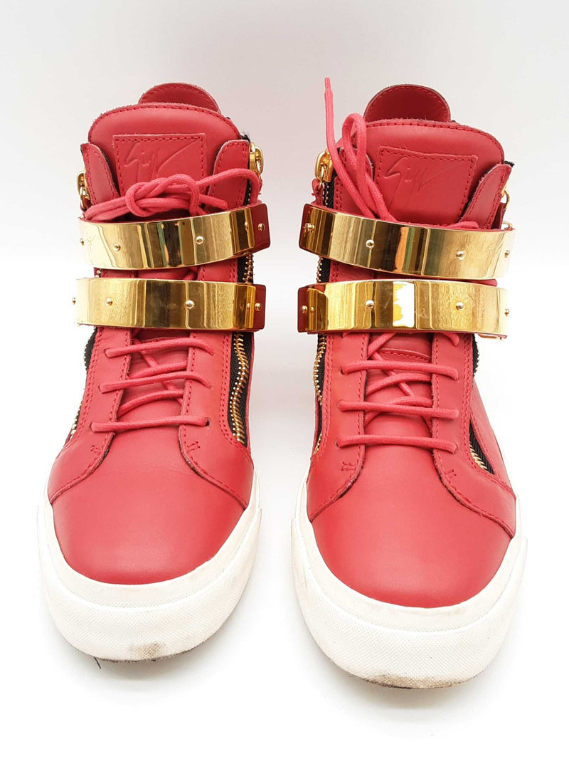 Giuseppe Zanotti Double Buckle London Red Leather Shoes Size Eu 39 Do0125ixde