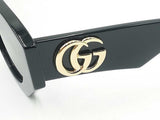 Gucci Logo Sunglasses In Black Acetate With Solid Grey Lenses Fw0926lzxdu