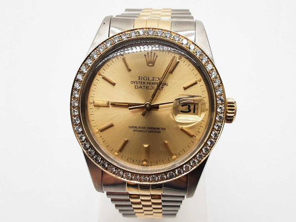 ROLEX Datejust ローレックス　デートジャスト　ダイヤルと針セット ロレックス ROLEX ”ブラックダイヤル ゴールド針デイトジャスト