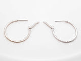 0.56 Cttw Diamond & 14k White Gold Inside Out Hoop Earrings 3.4 Grams Fw0726ozxdu
