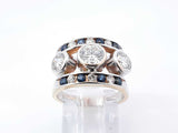 2.08 Cttw Diamond & Topaz Ring In 14k White Gold 8.9 Grams Size 5 Fw1124wwxzdu