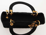 Christian Dior Cloth Quilted Lady Dior Bag Black Aa0726przsa