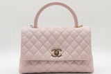 Chanel Light Pink Quilted Cavier Coco Top Handle Bag Eb1025wrxzde