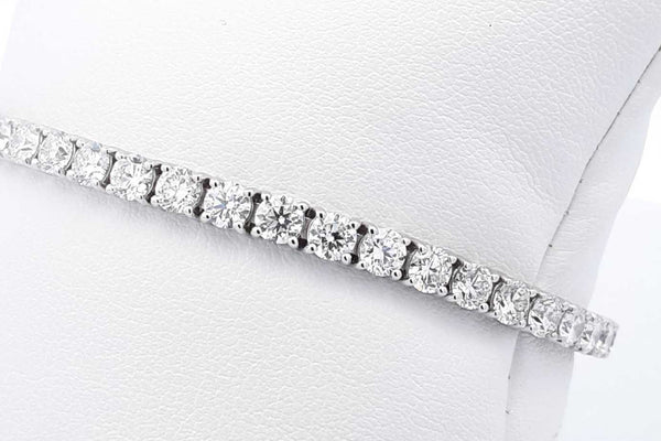 Approx. 8.1ctw Diamond Tennis Bracelet In 14k White Gold 13g 7 Inch Eb1024ccsxsa