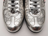 Gucci Guccisima Silver Leather Low Top Sneakers Size 36 Fw1024crsa