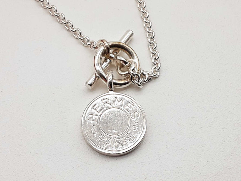Hermes Amulettes Ex- Libris 0.925 Silver 16.1g Pendant Chain 16 In Do0525owxde