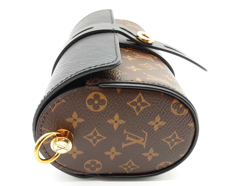Louis Vuitton Glasses Case Brown Monogram Black Leather Chain Crossbody Bag Do0525loxzde