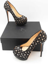 Giuseppe Zanotti Gold Glitter Peep Toe Platform Heels Size 36.5 Eb1225sxdu