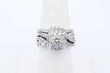 0.98cttw Diamond Wedding Set In 14k White Gold 8.1 Grams Size 6.5 Eb0826ixzde