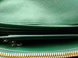 Prada Saffino Leather Continental Green Wallet Aa0826ozxsa