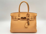 Hermes Birkin 30 Curry Tan Clemence Gold Hardware Handbag Do0524lwrxzde