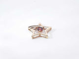Garnet & Diamond Star Slide Pendant In 10k Yellow Gold (.417) 1.5 Grams Fw1025pzdu