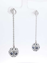 Christian Dior Secret Cannage Silver-tone Drop Stud Earrings Fw0826crdu