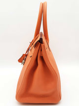 Hermes Birkin 30 Orange Clemence Palladium Hardware Handbag Do0825llxzxde