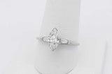 1.0ctw Marquis Diamond Ring In 14k White Gold 2 Grams Size 8.5 Eb0325lexzsa