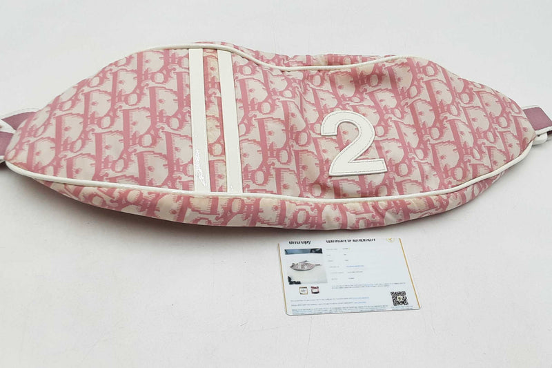 Christian Dior Trotter Diorissimo Oblique Pink & White Waist Bag Eb1125lrxdu